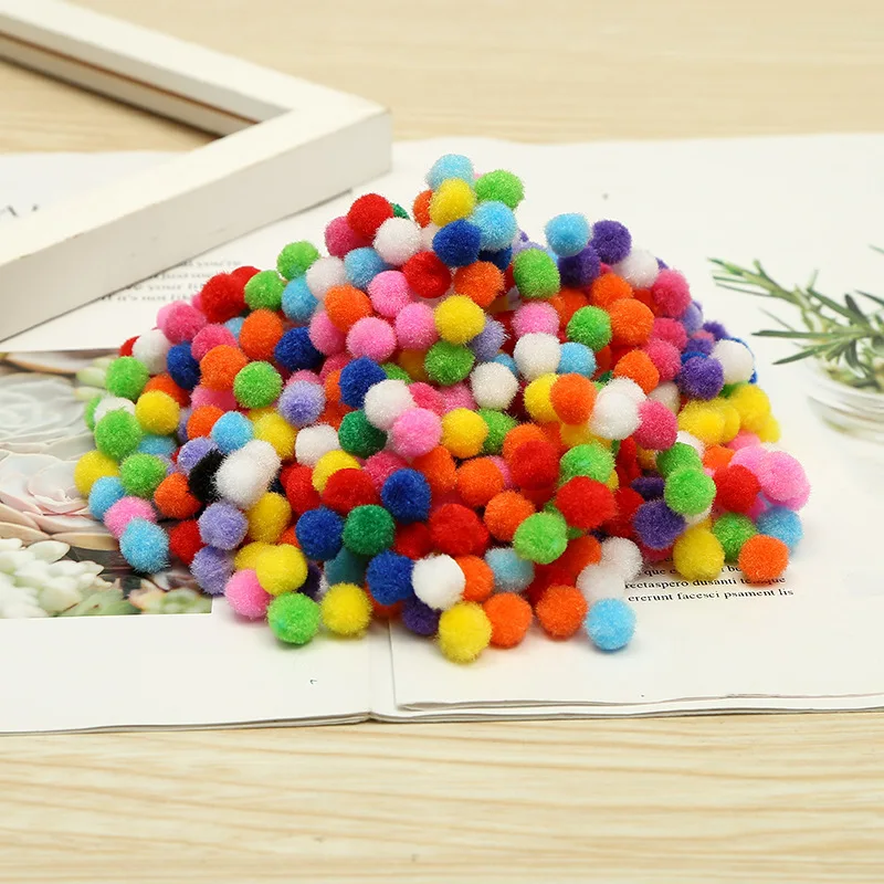 Factory Wholesale Pompoms 1000pcs/bag Multicolor Bobbles Assorted Sizes And Colors Pompom For Arts And Craft