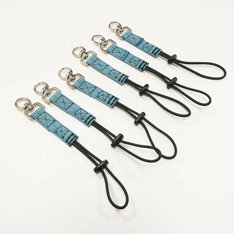 X-C-PIN 20mm 25mm width polyester cord tape tool tethering connectors tool lanyard with 360 Swivel metal D ring in 100mm length
