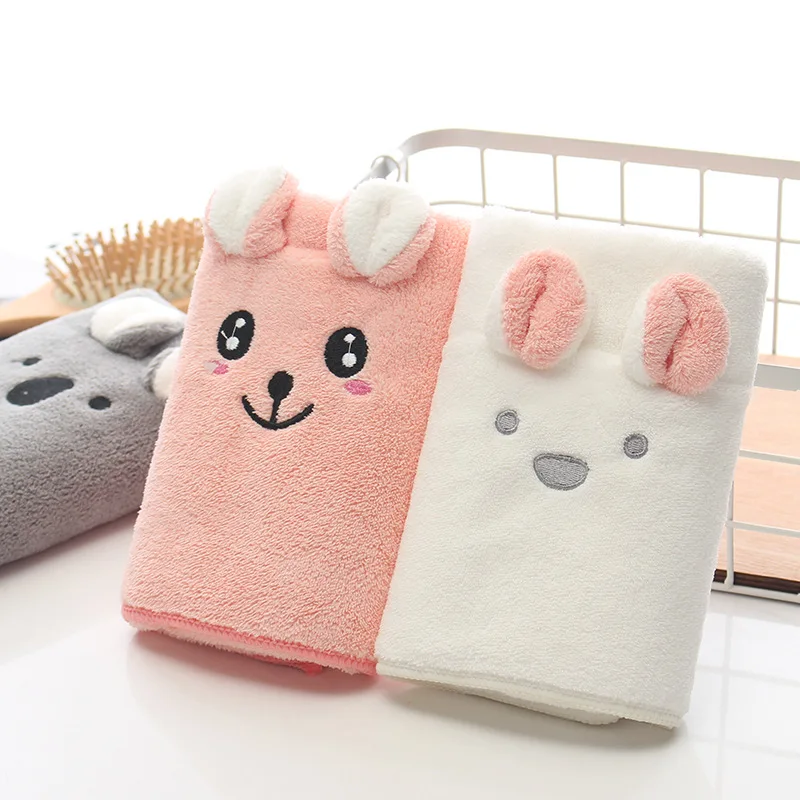 Оптовая супер впитывающее быстросохнущее милое полотенце из микрофибры, домашнее милое полотенце из кораллового флиса