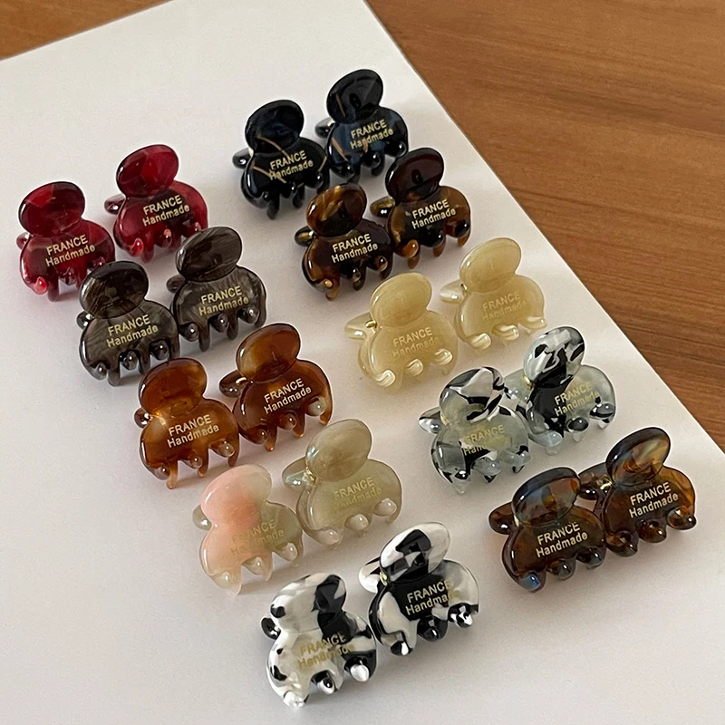 2022 Wholesale cellulose hair claw acetic acid hair grip headband Girls Green Tortoise Shell Acetate Leopard Hair Claw Clips