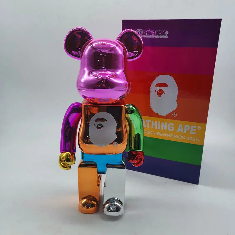 Drop Shipping wholesale custom 28cm 400% Bearbricklys Bear@bricklys vinyl bape 7 colour orangutans bearbrick Action Figure Toy
