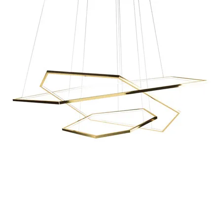 Nordic modern stainless steel light luxury lighting polygon creative chandelier dimmable lamps