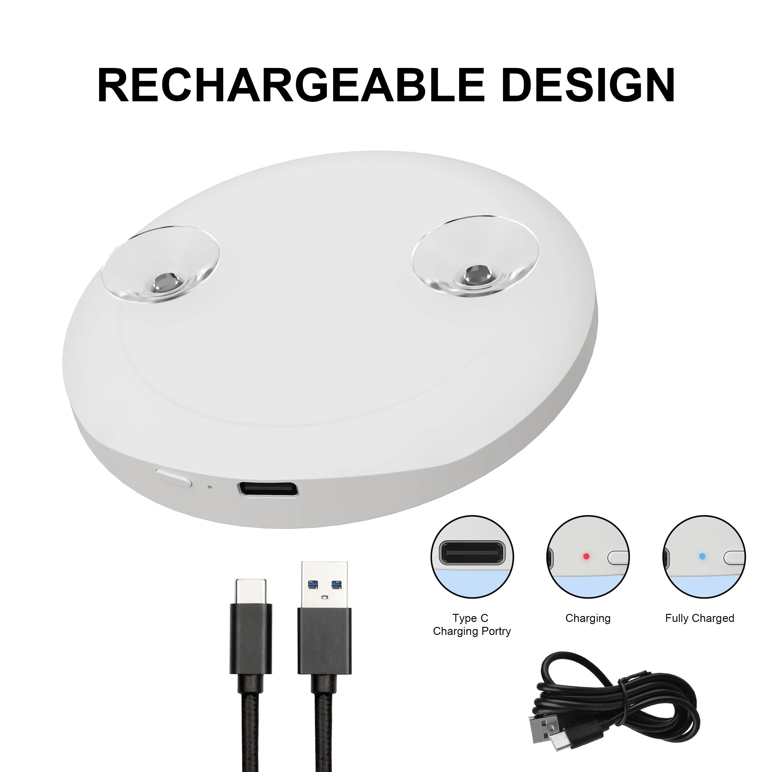 Portable 3.5 Inches Rechargeable Small Handheld 5x Magnifying Makeup Mini Travel Make Up Mirror With Suction Cups Mirror