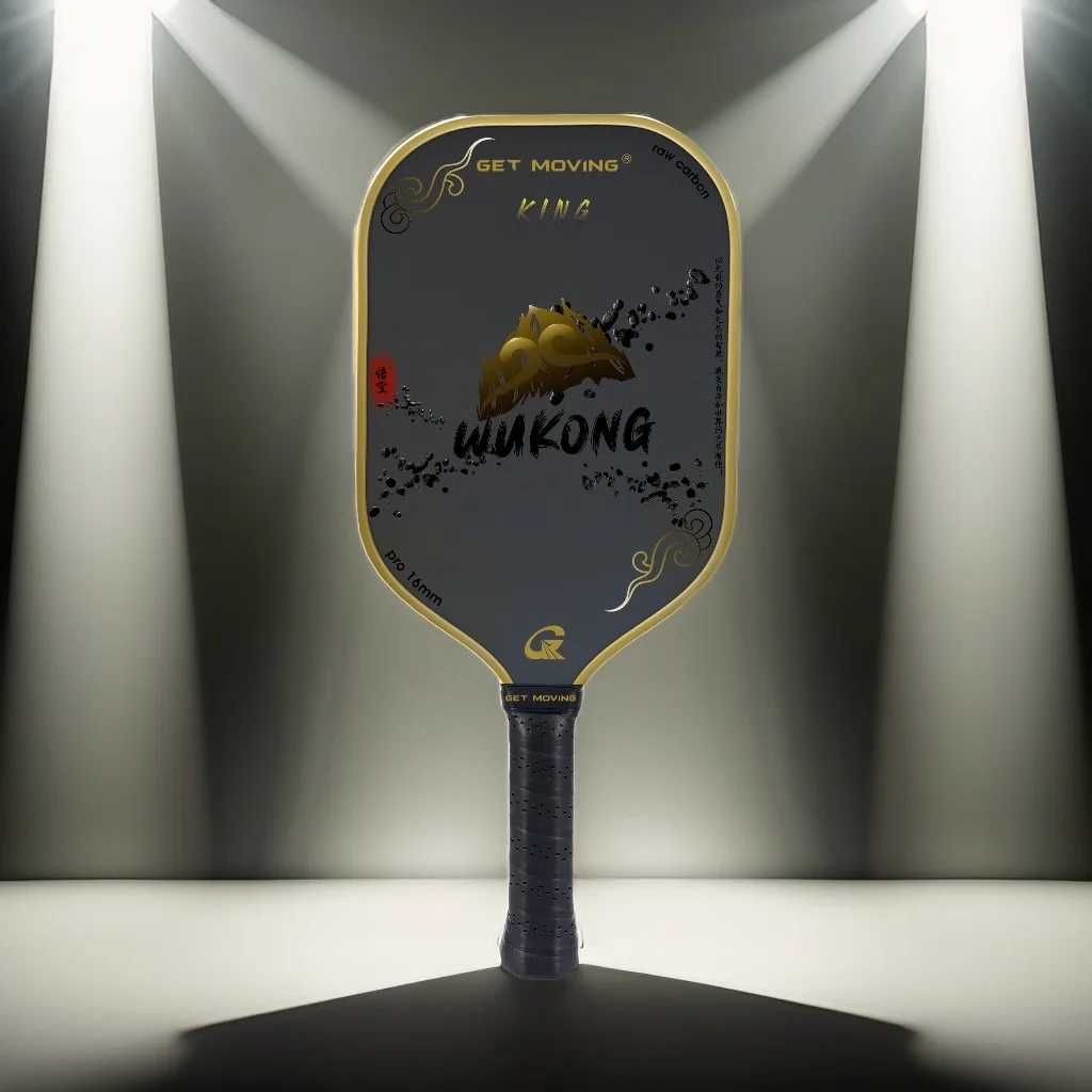 GET MOVING Black Myth Wukong Series King Black Luxury Gold Edge Guard Brave and Fearless Frosted Surface Pickleball Paddle