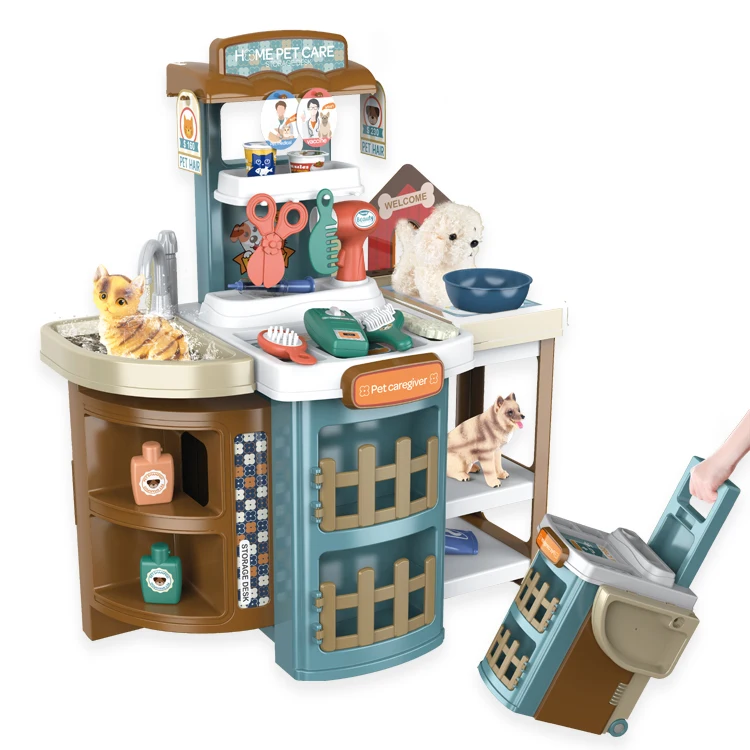 2 в 1 ролевые игры для чемодана моделирование Pet Shop плюшевые собаки кошки игровой домик набор игрушек