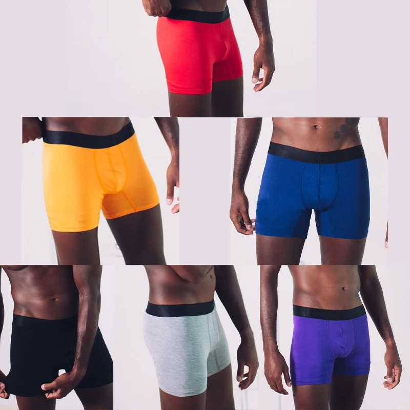 Ecogarment Custom Logo Underwear for Man Classical Bamboo Cotton Boxer Shorts Male Basics Boxer Briefs