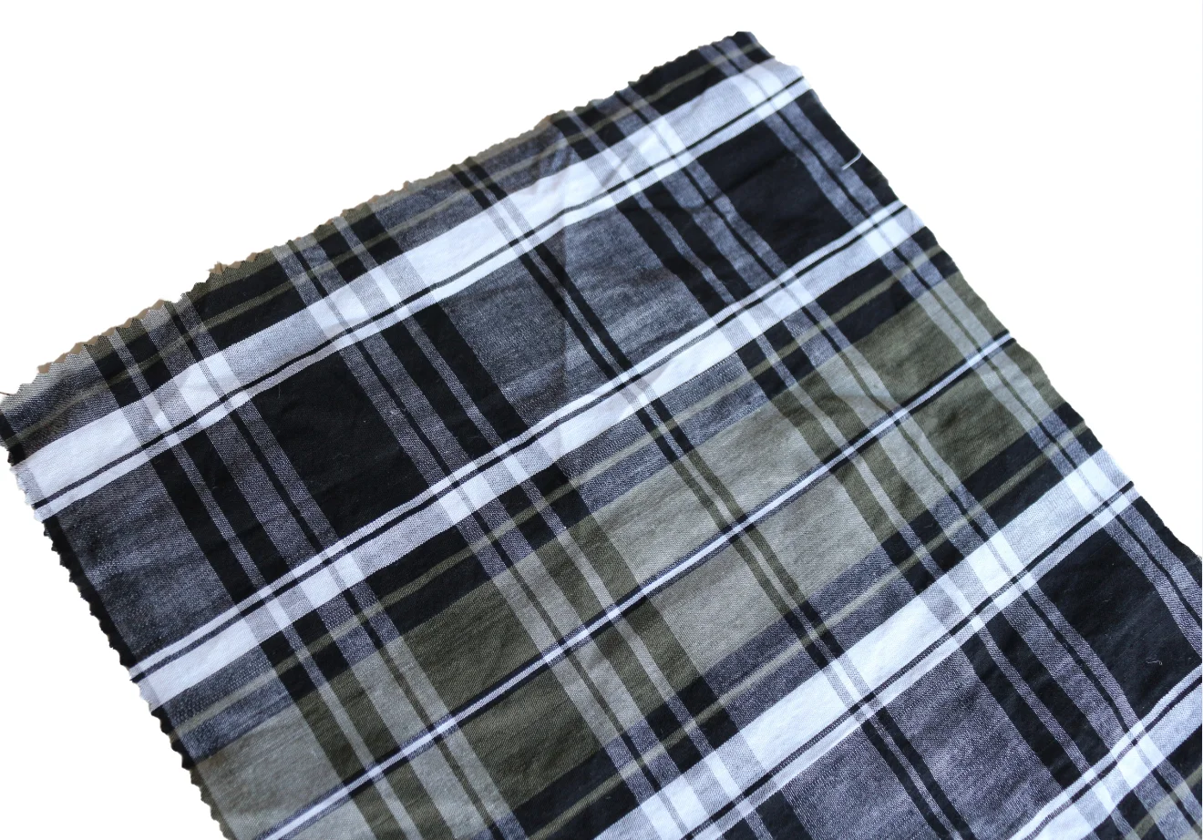 
100% cotton gingham tartan check plaid yarn dyed fabric for garment shirt 
