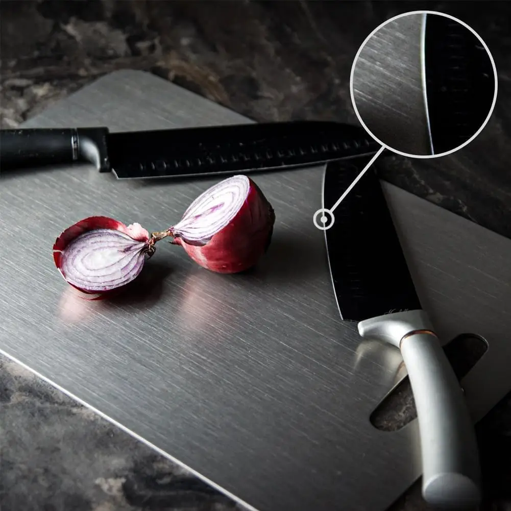 Titanium Cutting Boards for Kitchen Cutting Durability Titanium Cutting Mat Stainless Steel Cutting Board for Kitchen Countertop