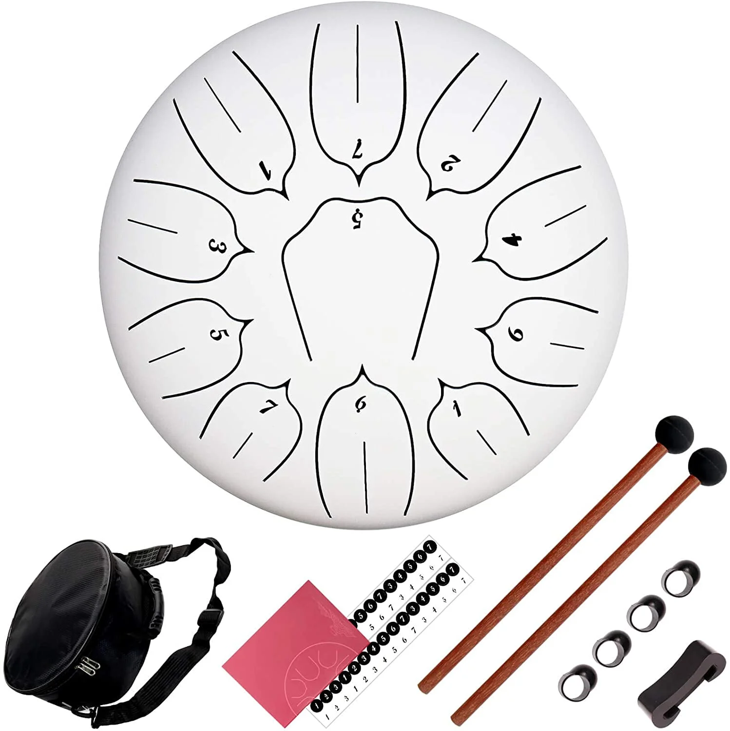 Steel Tongue Drum 10 Inch 11 Notes Kit Tank Drums Percussion Instrument with Drum Mallets for Beginner Adult Kids Iron material