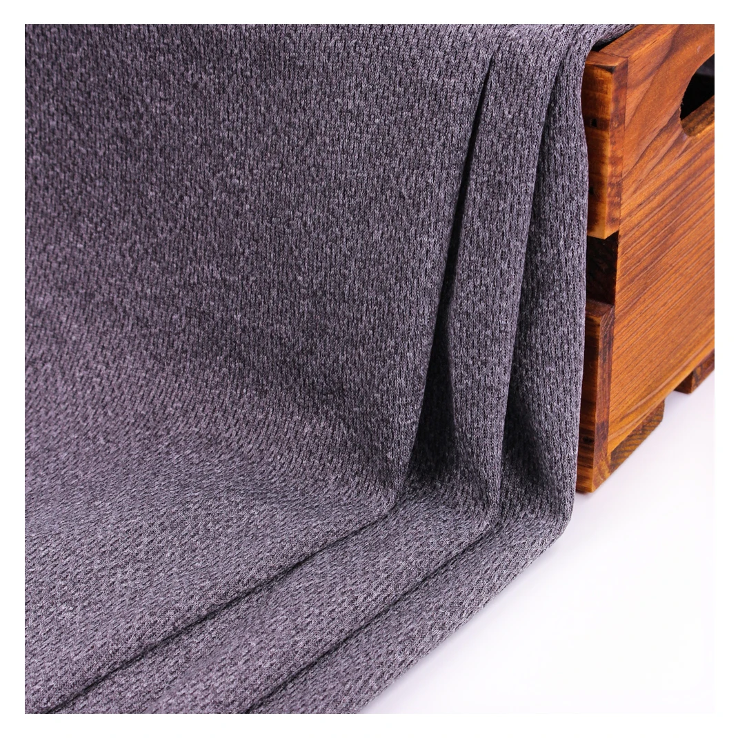 Polyester Cation Birdeye Mesh Dry Fit Wicking Heather Eyelet Knit Jersey Sports Fabric for Activewear T shirt School Uniform