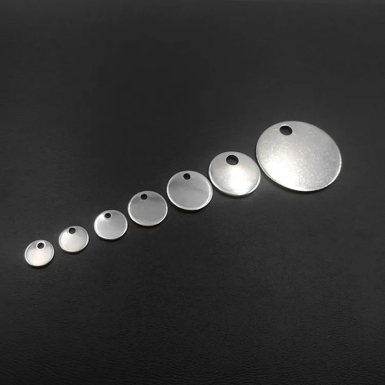 Cheap Stainless Steel Round Charms Printable LOGO Custom Logo Engraved Tags Charm For Jewelry Making