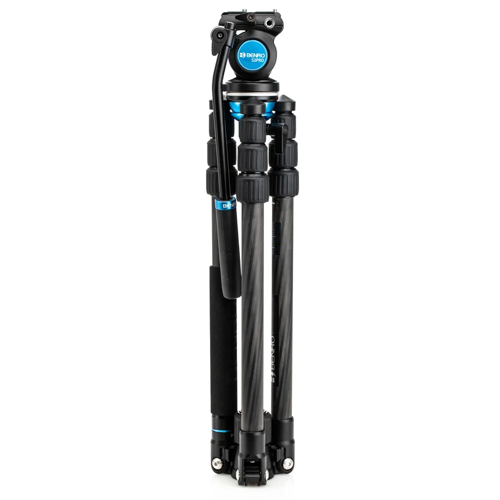 Free Shipping Compact Lightweight Carbon Fiber Video Monopod Tripod Travel Video Tripod With Leveling Adapter