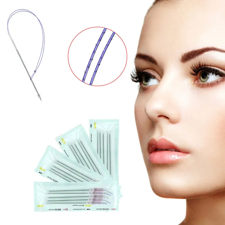 Heremefill  Collagen Face Skin Lifting Suture Needle Pdo Faden Cog Barbs Rose Contour Thread 4d With W Canula