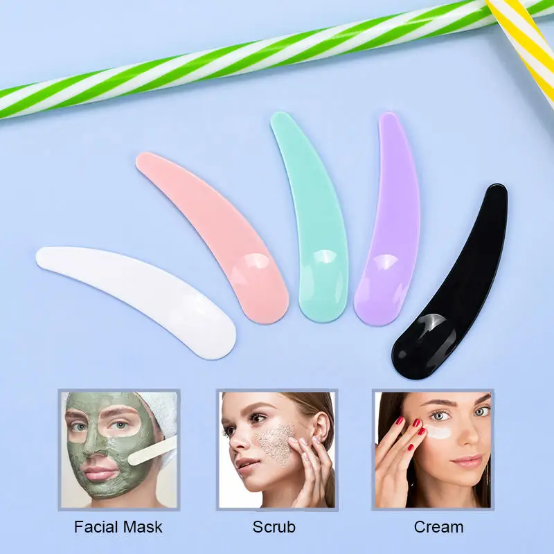 Mini Cosmetic Mask Spatula Disposable Curved Scoop Makeup Mask Cream Spoon Eye Cream Stick Make Up Face Beauty Tool Kits