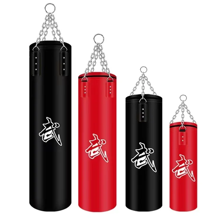 Sac De Boxe Custom Punch Sand Gym Bags Stand Man Leather Heavy Boxing Punching Bag Fitness Black Red COW PVC Training ITEM Color