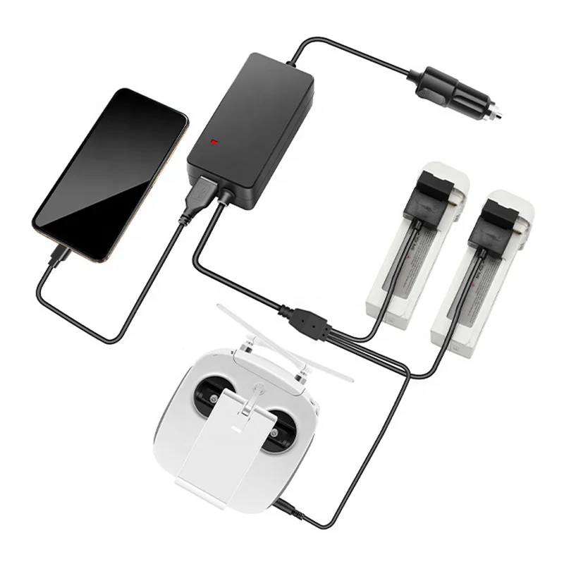 Hot Sale Quickly Charge 3.0A 3-Port Using Car Charger Adapter For DJI Phantom 3 Battery /Remote Control/Mobile Phone