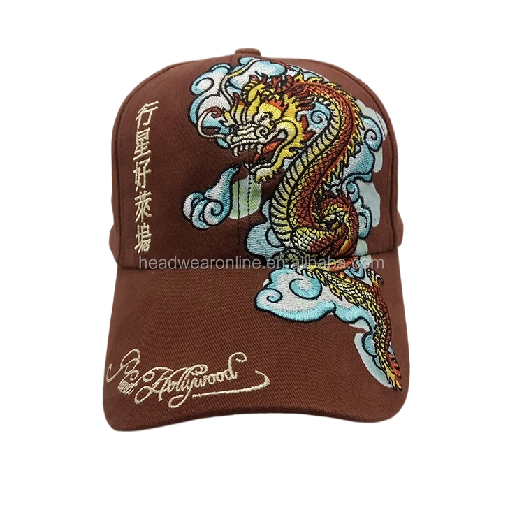 Baseball cap custom manufacturers dragon totem embroidery logo metal buckle cotton domineering baseball cap