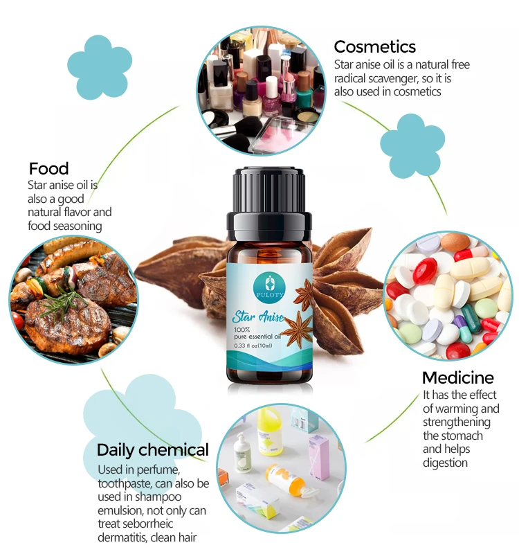 Wholesale bulk aniseed oil free sample star anise oil private label pure natural organic star anise essential oil for perfume