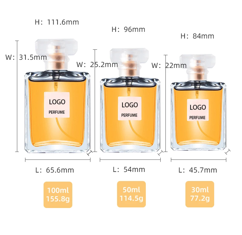 perfume glass bottle 30ml 50ml 100ml Empty perfume bottle Black  Luxury Rectangular perfume Spray Bottle