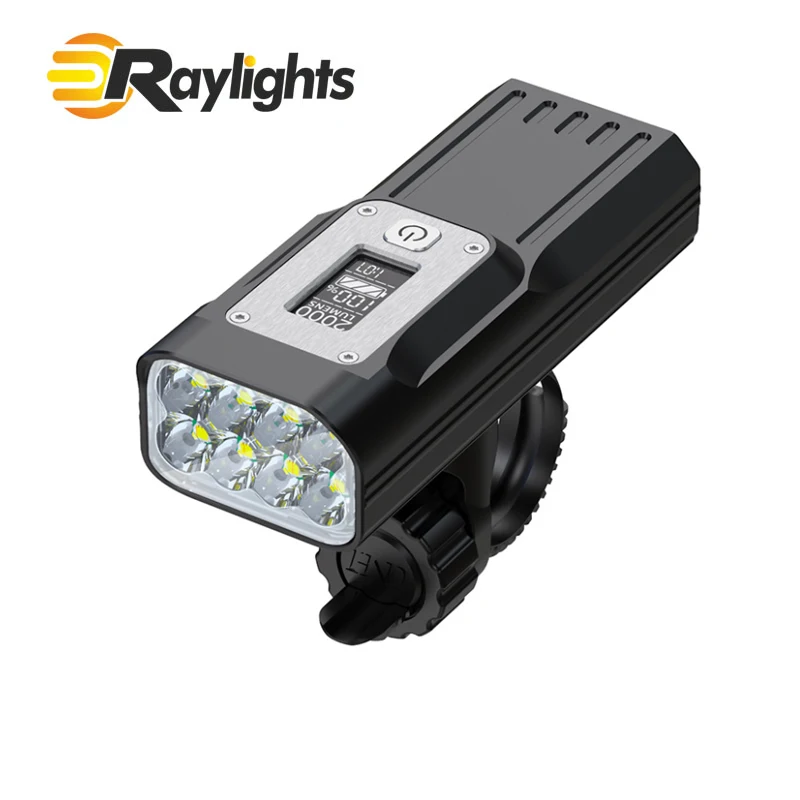 GTR60 bicycle light 0.96 inch OLED screen 2000 lumens 8 lamp beads riding equipment