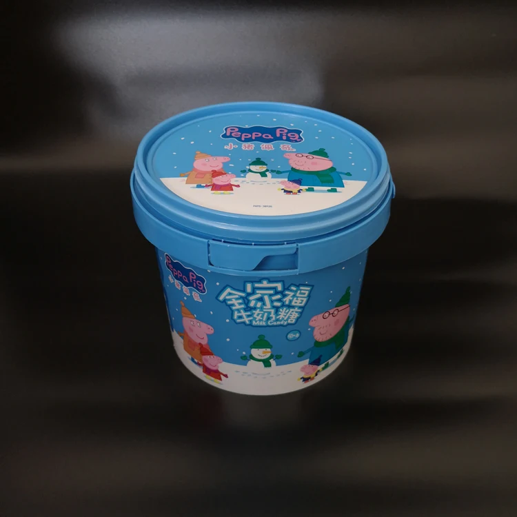 Customized Logo Printing Food Grade 1-30L/1-8 Gallon Popcorn Buckets Storage Box Food Pail with Lid and Handle