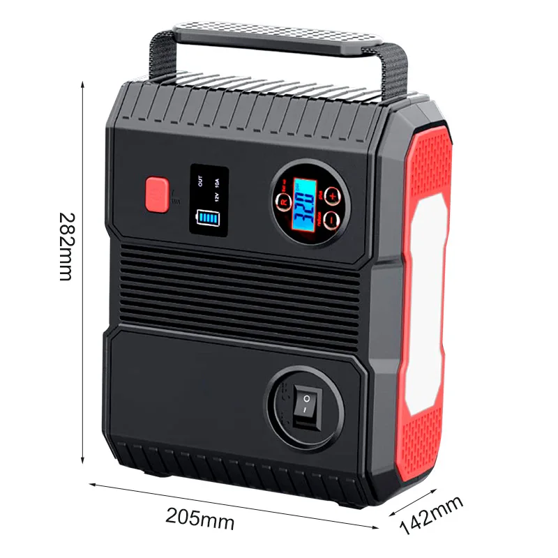 Portable Jump Starter with Air Compressor Power Bank Tire Inflator Pump 12V Starting Device Car Booster