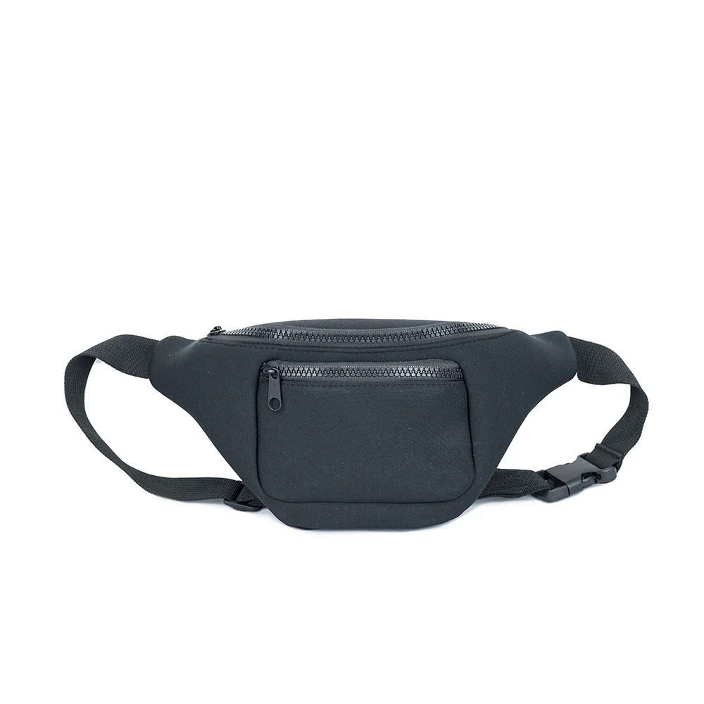 Fashion black neoprene bumbag fanny pack belt waist bag
