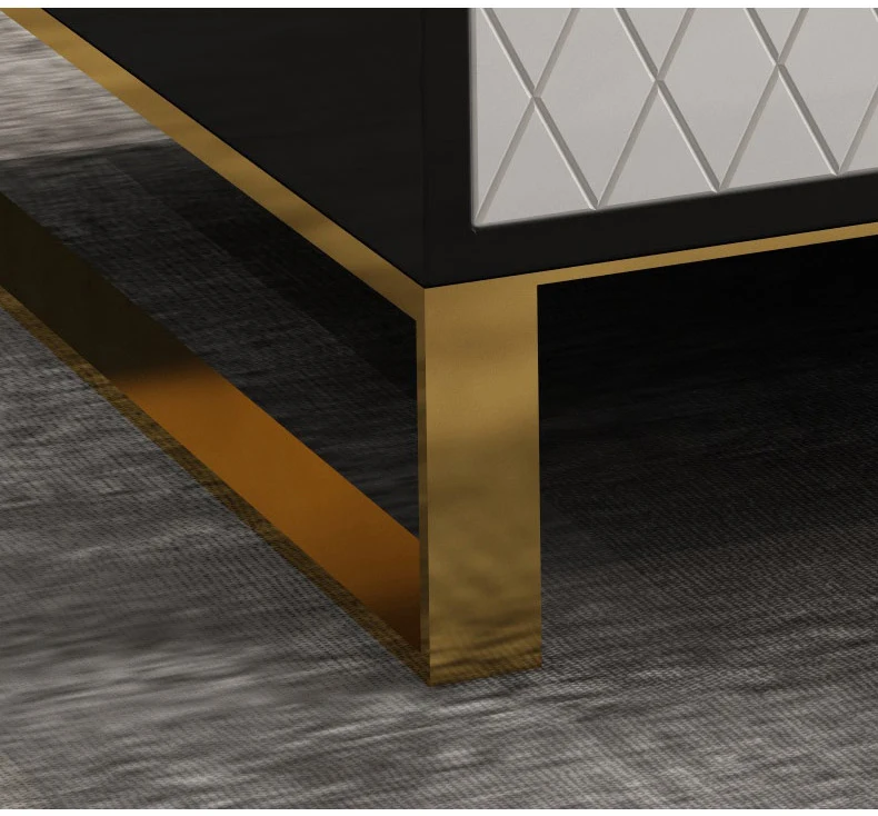 Modern minimalist Nordic black paint light wooden TV stand cabinet living room rectangle coffee table set with storage furniture