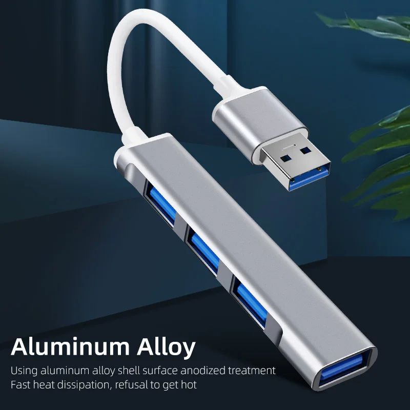  Оптовая продажа 4 в 1 многопортовый USB 3 0 к адаптер с портами для зарядки электроники из алюминиевого сплава компьютера передачи данных