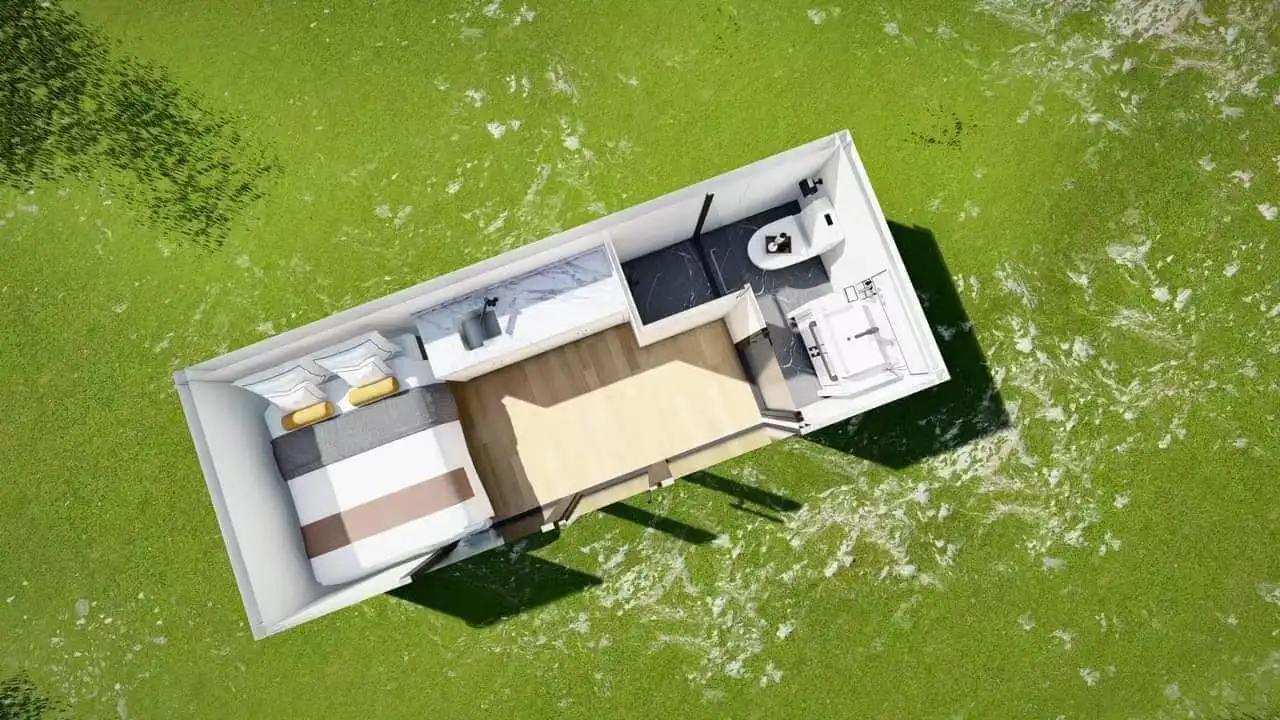 Крошечный дом мобильный Рабочий офисный блок яблоко кабина 20 футов 40 уличный Современный популярный сборный