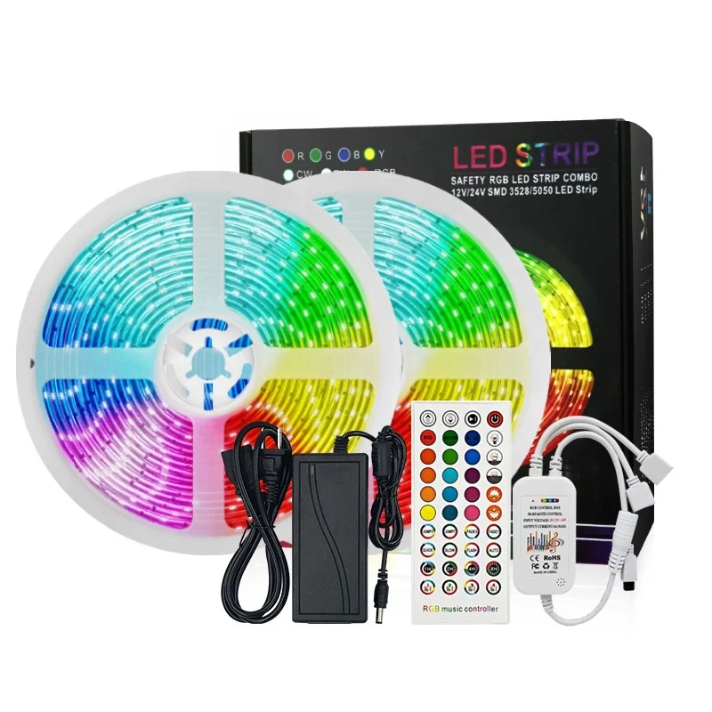 12 В RGB смарт-приложение для синхронизации музыки Bluetooth пульт дистанционного управления 5050 Светодиодная лента украшения комнаты вечеринки