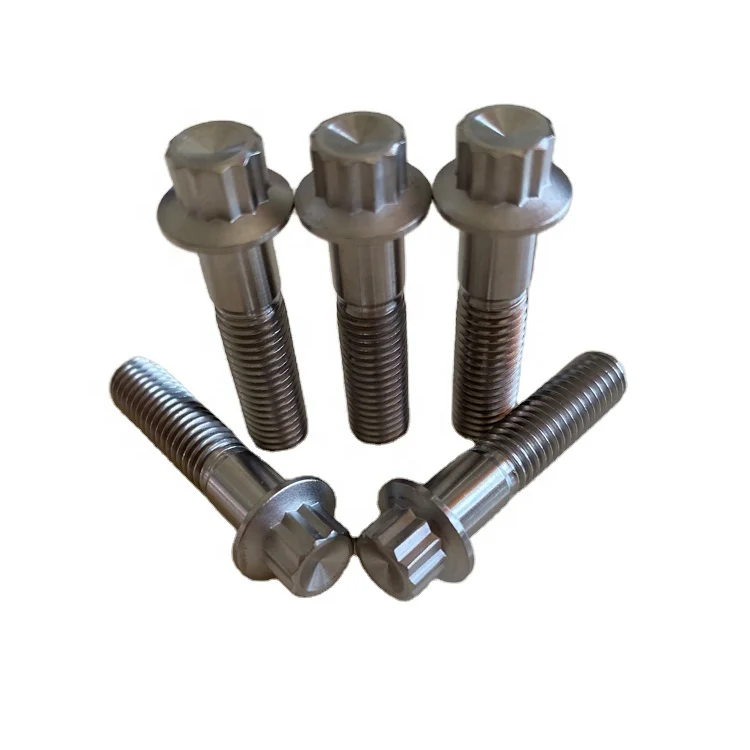 Ti-6al-4v M8 титановые 12pt фланцевые болты m8x26 мм для двигателя и ступицы колеса