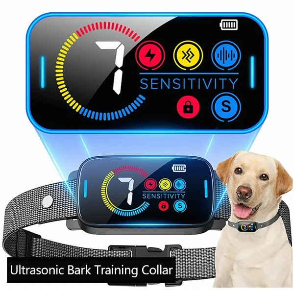 XCHO New Arrival Stop Barking Control Device Ultrasonic Dog Bark Deterrent LCD Ultrasonic Dog Repeller Bark Collar
