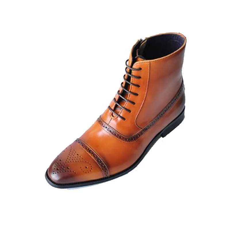 
dropshipping England style men ankle boots light weight outdoor winter boots lace up anti slip martin boots leather men shoes 