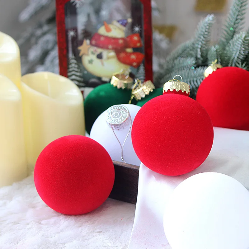 Hot Sale Christmas Tree Decoration Ball 9PCS/Set Flocking Ball Diy Hanging Christmas Tree Ornaments Balls
