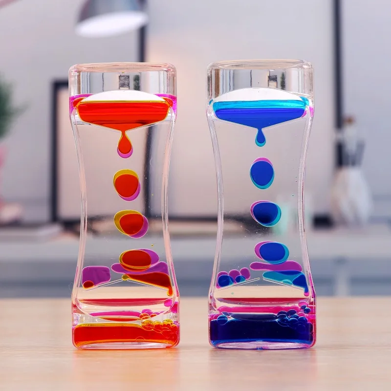 New Liquid Timer Sensory Toy for Relaxation Liquid Motion Bubbler Timer with Floating Color Lava Lamp for Gifts Party Favors