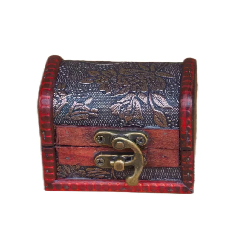 Wholesale Antique Jewelry Box Promotional Handmade Treasure Chest Small Wooden Box Wooden Jewellery Case