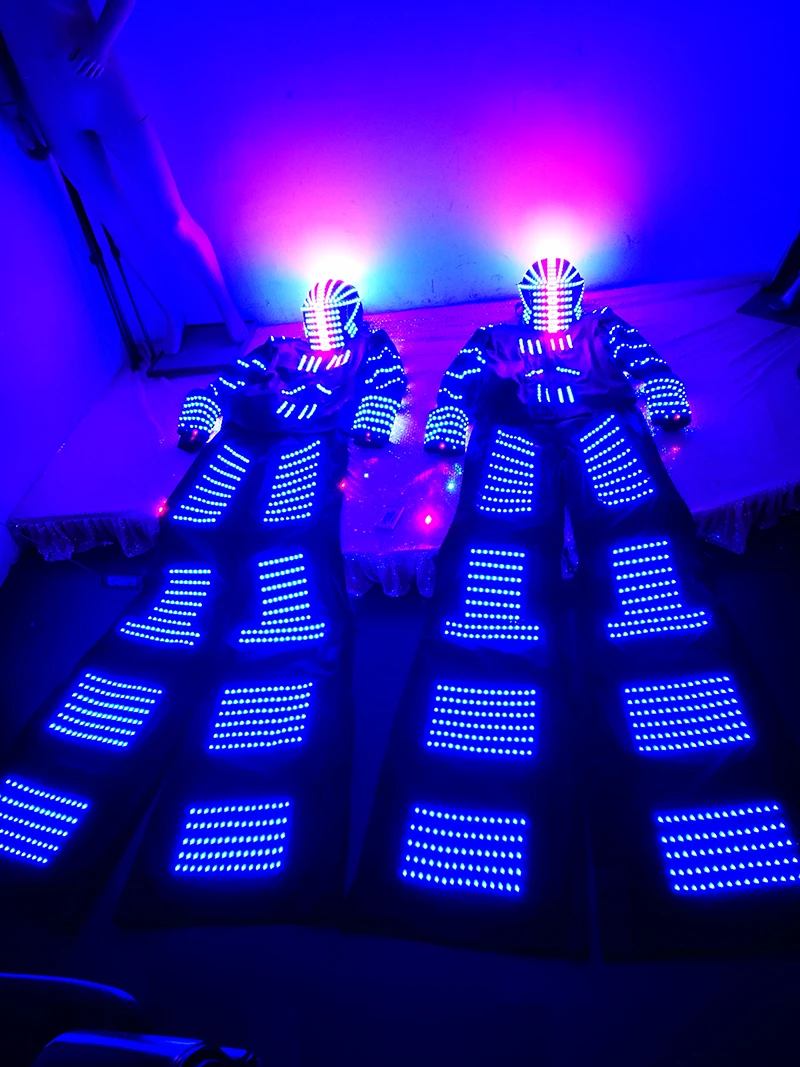 Hot Sale Street show Stilts  led robot costume david guetta suit led robot suit