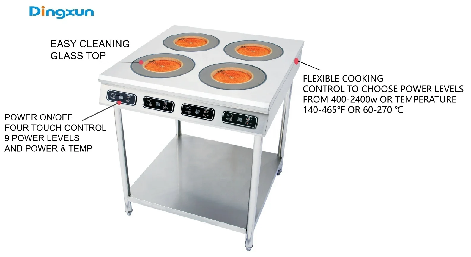 Intelligent four head induction cooker electric muti head furnace electromagnetic cooker