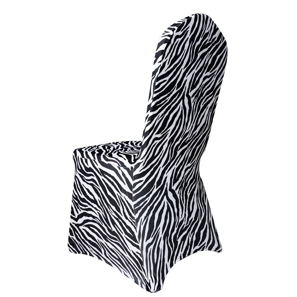 printing zebra Chair Cover Elastic Spandex Coverings Gold Printing Flower Chairs for Wedding Banquet party Christmas