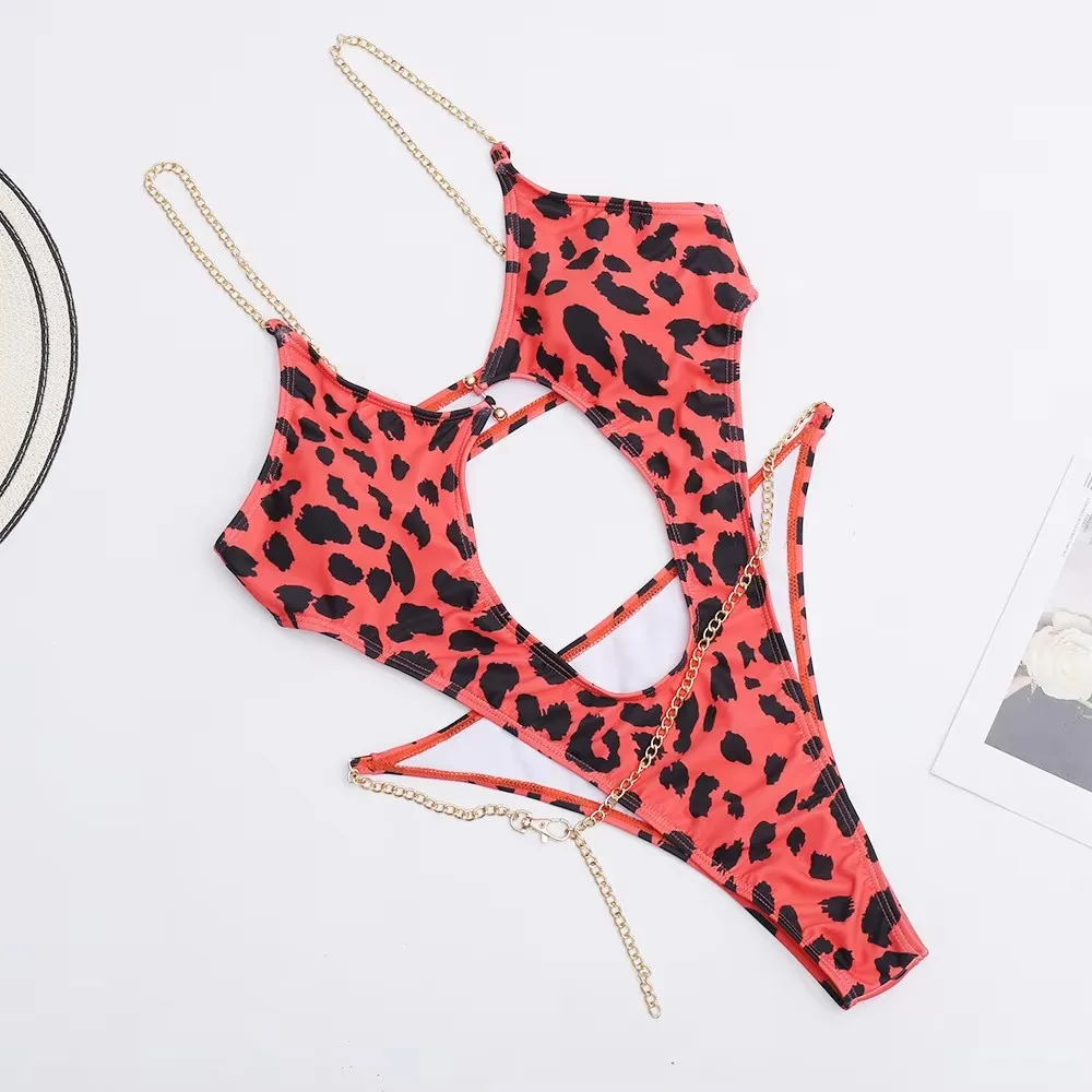 Custom Logo One-Piece Triangle Hollow out Bikini Cups Beachwear Sexy luxury Swimwear Women Sportswear String Bikinis Swimsuit