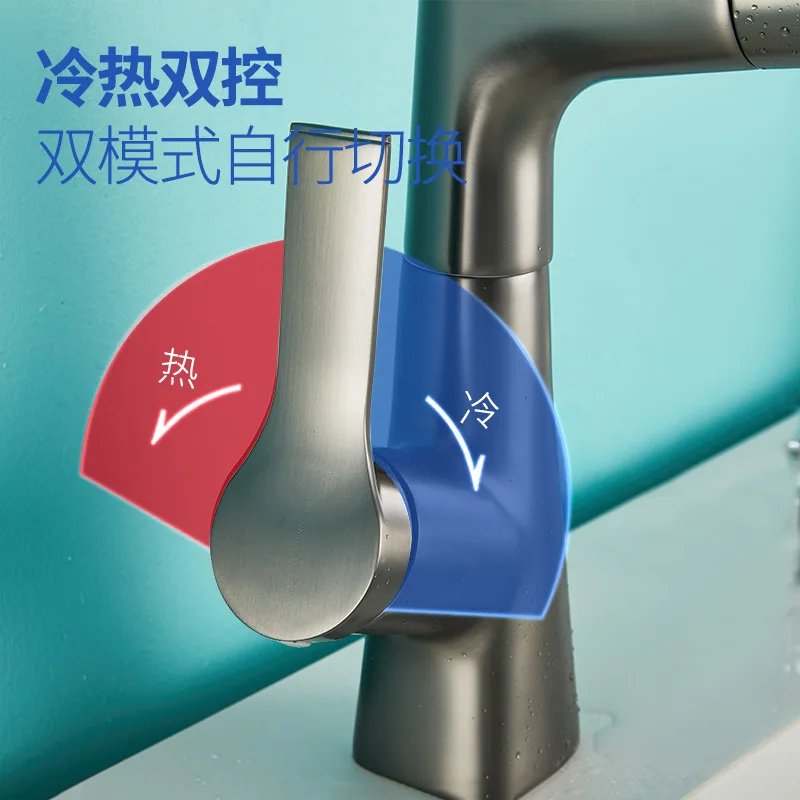 Hot selling all copper ceramic core basin faucet bathroom faucet rose gold