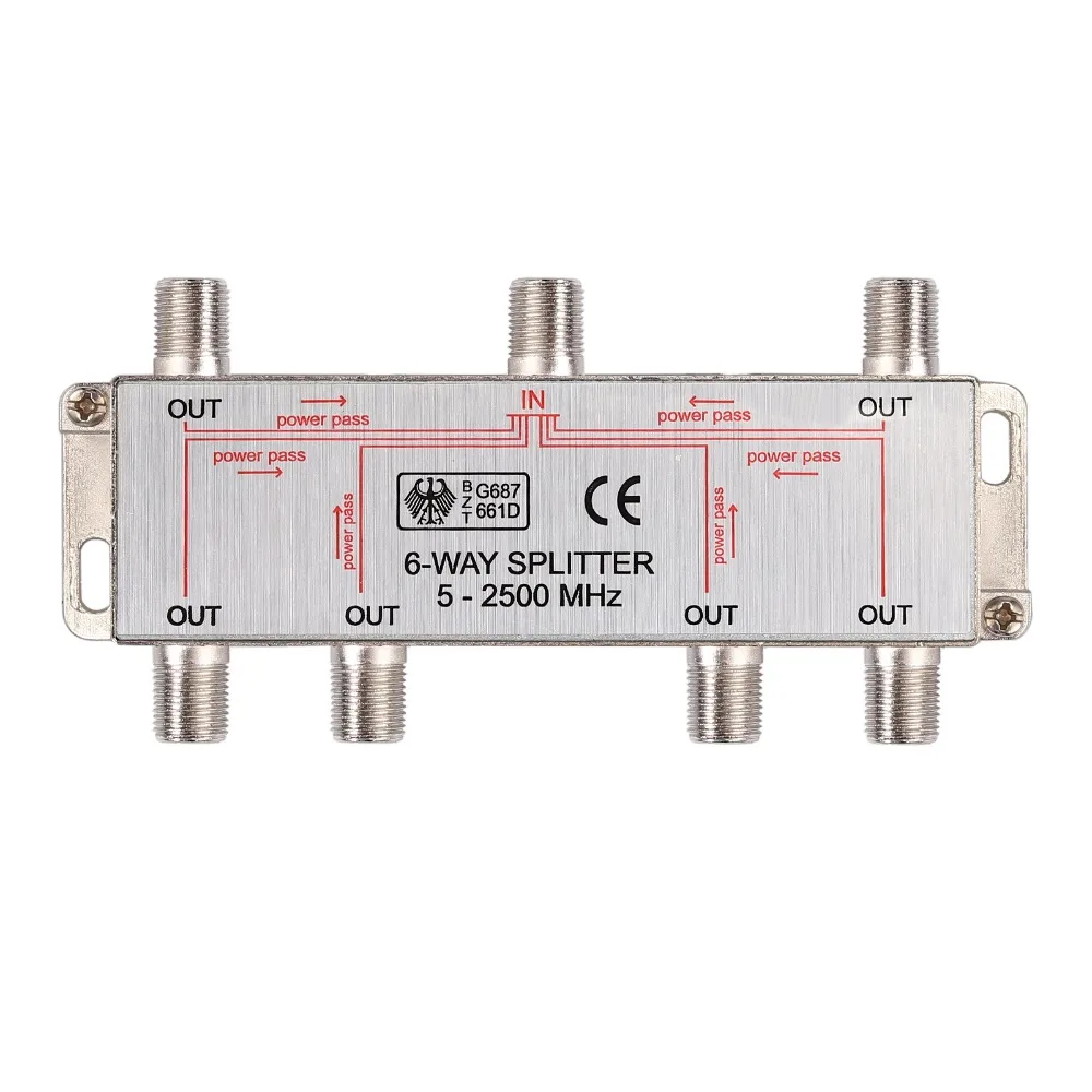 professional 6 way 2500mhz TV SPLITTER