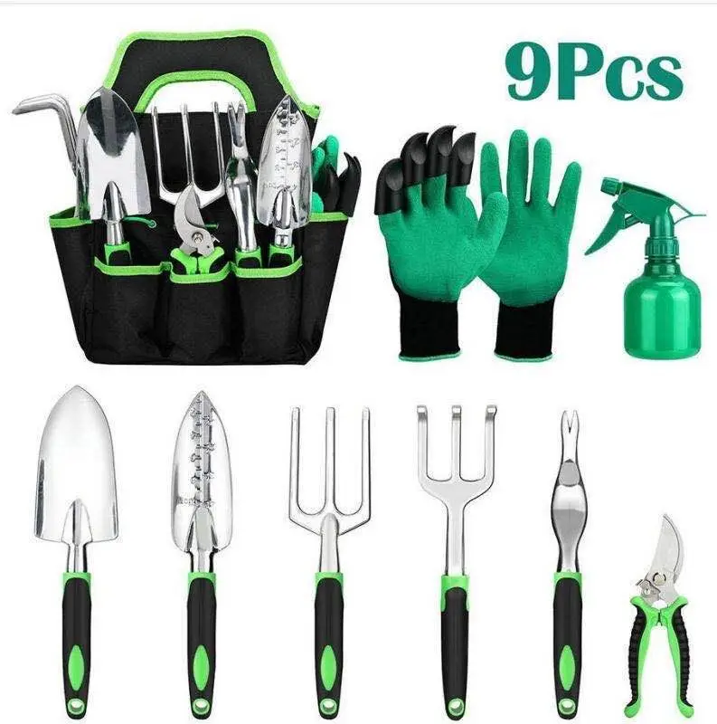 
Latest Design Superior Quality Gardening Tools Kit Box Garden Hand Tool 9pieces Set 