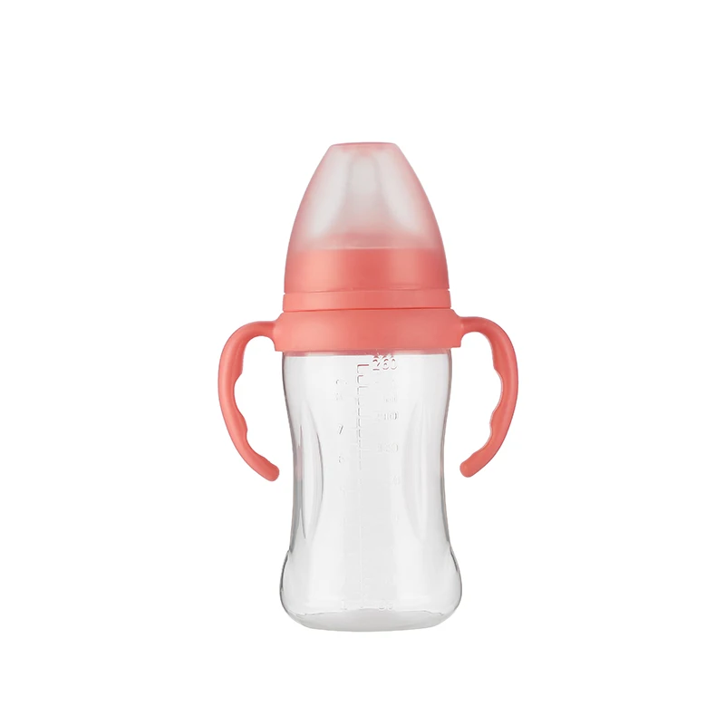 Factory custom Silicone Nipple milk bottle with cover The newborn feeding supplies PP milk bottle