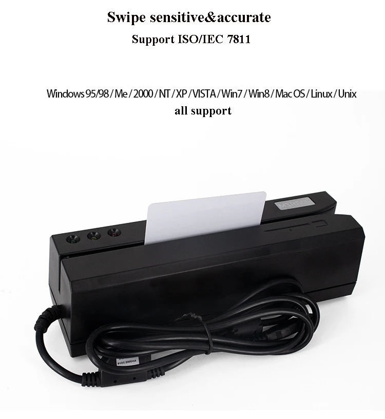 Магнитный считыватель/записывающее устройство для считывания кредитных карт MSR с поддержкой 3 треков