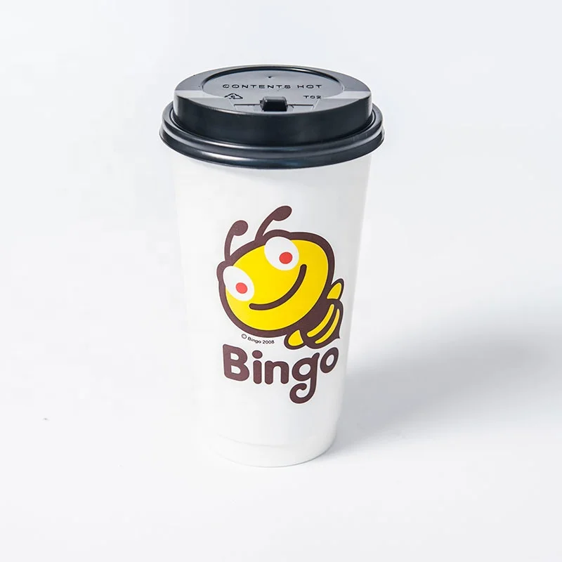 Luckytime free sample custom disposable single wall coffee water beverage paper cup with lids sleeve