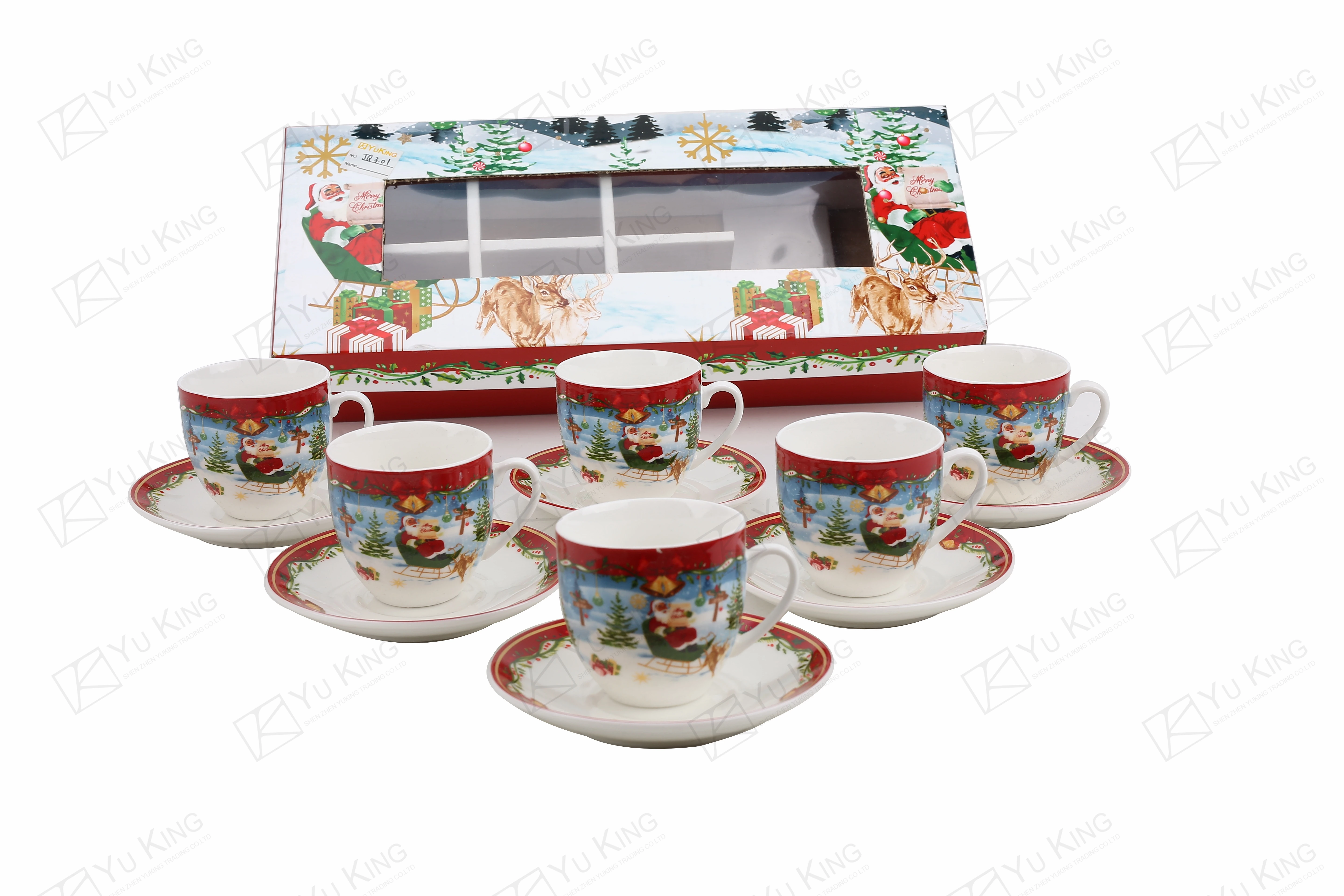Wholesale OEM Bone China 12 PCS 24PCS 36PCS 47PCS Christmas Porcelain  Collection Dinner set