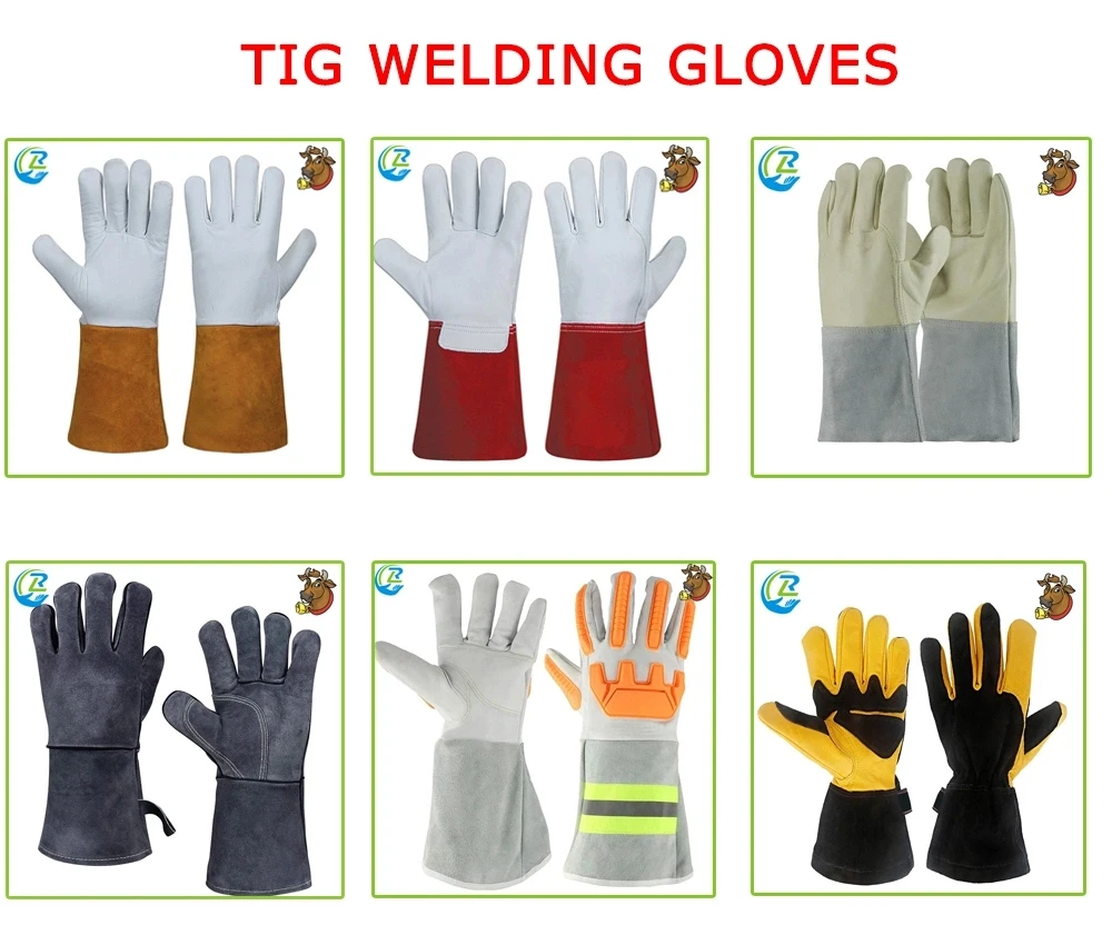 Premium Top Grain Leather Maximum Flexibility Soft High Dexterity Heat Resistance Keystone Thumb Electric Tig Welding Gloves