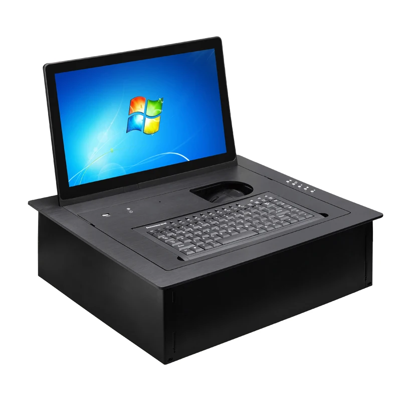 Hidden Desk 15.6 Inch Pop up FHD LCD Monitor Lift Display for Conference System